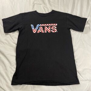 Vans USA Checkerboard Tee | Size Small | Black Streetwear Shirt
